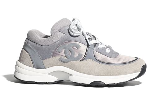 chanel trainers grey and black|chanel black trainers women.